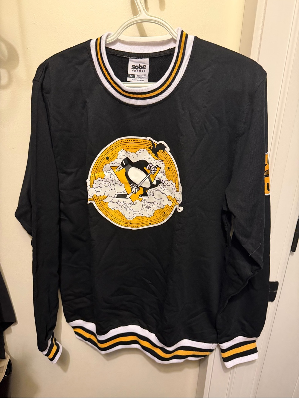 Fourth Wing x Penguins Black & Gold Crewneck Hockey Jersey - Medium